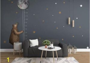 Nursery Rhyme Wall Mural Kids Wallpaper Animals Cartoon Bear Wall Murals Space Wall