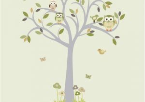 Nursery Tree Wall Mural Owl Wall Decal Tree Wall Decal Owl Tree Wall Sticker Moss