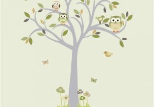 Nursery Tree Wall Mural Owl Wall Decal Tree Wall Decal Owl Tree Wall Sticker Moss