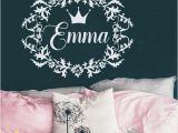 Nursery Wall Mural Decals Personalized Name Wall Decal Girls Name Decal Cottage Style Decal Crown Sticker Rustic Decal Nursery Decor Custom Name Ma45