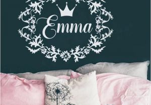 Nursery Wall Mural Decals Personalized Name Wall Decal Girls Name Decal Cottage Style Decal Crown Sticker Rustic Decal Nursery Decor Custom Name Ma45