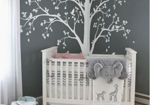 Nursery Wall Mural Decals Tree Decal Huge White Tree Wall Decal Stickers Corner
