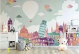 Nursery Wall Mural Ideas Kids Wallpaper Historical Places Wall Mural Hot Air Balloon