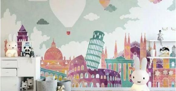 Nursery Wall Mural Ideas Kids Wallpaper Historical Places Wall Mural Hot Air Balloon