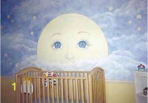 Nursery Wall Mural Ideas Man In the Moon Mural Baby S Room