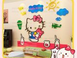 Nursery Wall Mural Stickers Hello Kitty Sunshine Bird Sky 3d Wall Decal Stickers Room Decor Nursery Bedroom Decoration Arcylic Mirror Surface