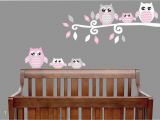 Nursery Wall Murals Stickers Pink Owl Wall Decals Owl Stickers Owl Nursery Wall Decor