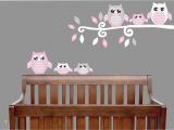 Nursery Wall Murals Stickers Pink Owl Wall Decals Owl Stickers Owl Nursery Wall Decor