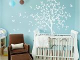 Nursery Wall Murals Uk White Tree Wall Decal Nursery with Birds Studio Wall Decoration