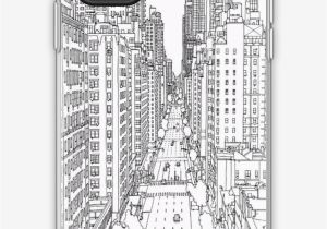 Nyc Coloring Pages for Kids Adult Coloring Pages New York iPhone Case by Yuna26