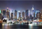 Nyc Lights Wall Mural High Tech Reflections New York City Great Picture