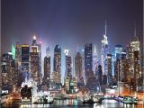 Nyc Skyline Mural Beibehang Custom Wallpaper 3d New York City Night View Large Mural