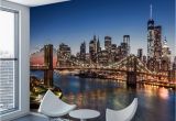 Nyc Skyline Mural Beibehang Custom Wallpaper 3d New York City Night View Large Mural