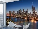 Nyc Skyline Mural Beibehang Custom Wallpaper 3d New York City Night View Large Mural