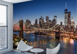 Nyc Skyline Mural Beibehang Custom Wallpaper 3d New York City Night View Large Mural