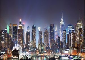 Nyc Skyline Mural Beibehang Custom Wallpaper 3d New York City Night View Large Mural