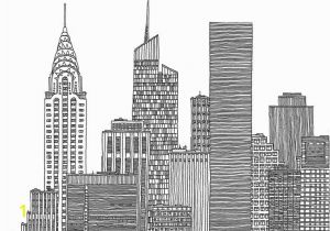 Nyc Skyline Mural for New York City Skyline Black and White Illustration