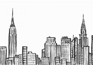 Nyc Skyline Mural New York City Skyline Nyc Empire State Chrystler Building Ink