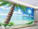 Ocean Beach Wall Murals Us $12 6 Off Palm Beach Scenery Tv Backdrop Landscape Wallpaper Murals 3d Mural Designs Home Decoration In Wallpapers From Home Improvement On