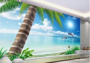 Ocean Beach Wall Murals Us $12 6 Off Palm Beach Scenery Tv Backdrop Landscape Wallpaper Murals 3d Mural Designs Home Decoration In Wallpapers From Home Improvement On