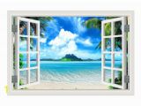 Ocean Mural Wall Decals 1kingo Wall Art Removable Wall Sticker Sea and Mountain Window Beautiful View Mural Decor Nursery Wall Decals Nursery Wall Sticker From Bowstring