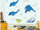 Ocean Mural Wall Decals Amazon Removable Luminous Wall Sticker Blue Dolphin