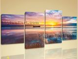 Ocean Sunset Wall Murals Beautiful Sunset Glow Seascape Sun Shine Beach Print Home Wall Art