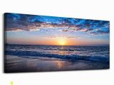 Ocean Sunset Wall Murals Moon Sea Blue Ocean Sunset 1 Piece Framed Canvas