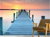 Ocean Sunset Wall Murals Sunset Jetty