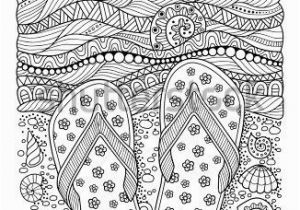 Ocean Waves Coloring Pages Coloring Book for Adult Sea Beach Slippers Sand and Shell