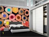 Office Wall Mural Design Colorful Crayons Wall Mural