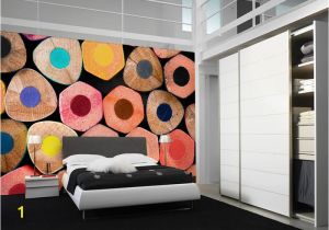 Office Wall Mural Design Colorful Crayons Wall Mural