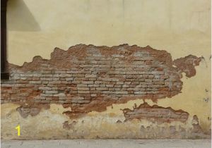 Old Brick Wall Murals Old Brick Wall Partly Covered In Thin Layer Of Cement