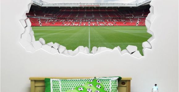 Old Trafford Wall Mural Manchester United Football Club Broken Wall Old Trafford Stadium Wall Mural Bonus Wall Sticker Set