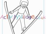 Olympic torch Coloring Page Ski Jumping Colouring Page