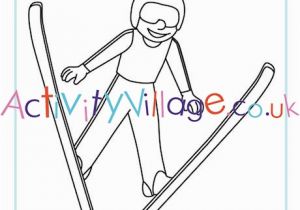 Olympic torch Coloring Page Ski Jumping Colouring Page