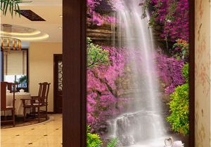 Open Window Wall Murals Wallpaper Beautiful Waterfall Swan Pink Flower Backdrop Wall Mural Hotel Lobby Living Room Entrance Decor Papier Peint 3d Window Wallpaper Women