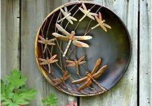 Outdoor Garden Wall Murals Ideas Metal Dragonfly Disc Wall Art Garden Decor Idea Affiliate