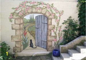 Outdoor Murals for Walls Secret Garden Mural Painted Fences Pinterest