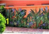 Outdoor Wall Murals for the Garden Painted Flowers On A Fence Fences