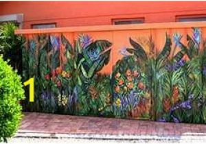 Outdoor Wall Murals for the Garden Painted Flowers On A Fence Fences