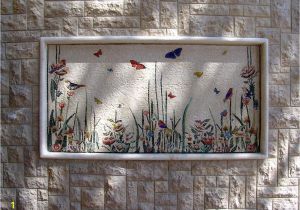 Outdoor Wall Murals Posters butterflies Mosaic for An Outside Wall
