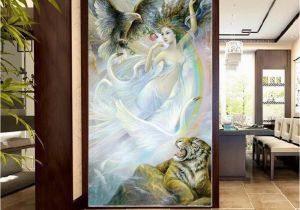 Outdoor Wall Murals Wallpaper Diy Indoor Waterfall 3d Wallpaper Y Beauty Girl with Fierce