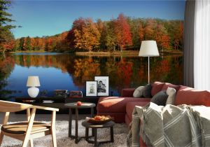 Outdoor Wall Murals Wallpaper Stunning Autumn Lake Mural From Grafix S Etsy Page