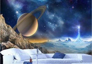 Outer Space Ceiling Murals Universe Space Planet Night Sky Stars Mural for Kids Bedroom