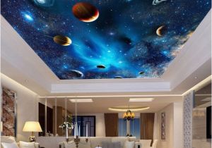 Outer Space Ceiling Murals Universe Space Planet Night Sky Stars Mural for Kids Bedroom