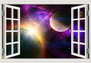Outer Space Wall Murals Amazon Peel & Stick Wall Murals Outer Space Galaxy Planet 3d