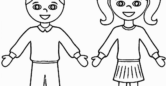 Outline Of A Boy and Girl Coloring Pages Coloring Page Boy and Girl Coloring Home