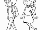 Outline Of A Boy and Girl Coloring Pages Human Outline for Boy and Girl Stock Illustration