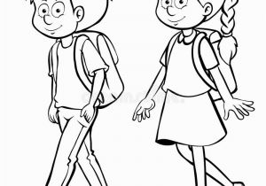 Outline Of A Boy and Girl Coloring Pages Human Outline for Boy and Girl Stock Illustration